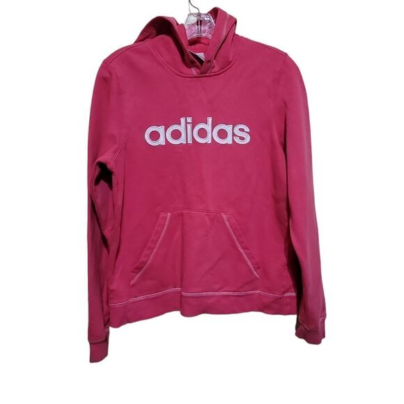 Adidas Pink  Women's Hooded Sweater Sz Medium - Picture 1 of 8